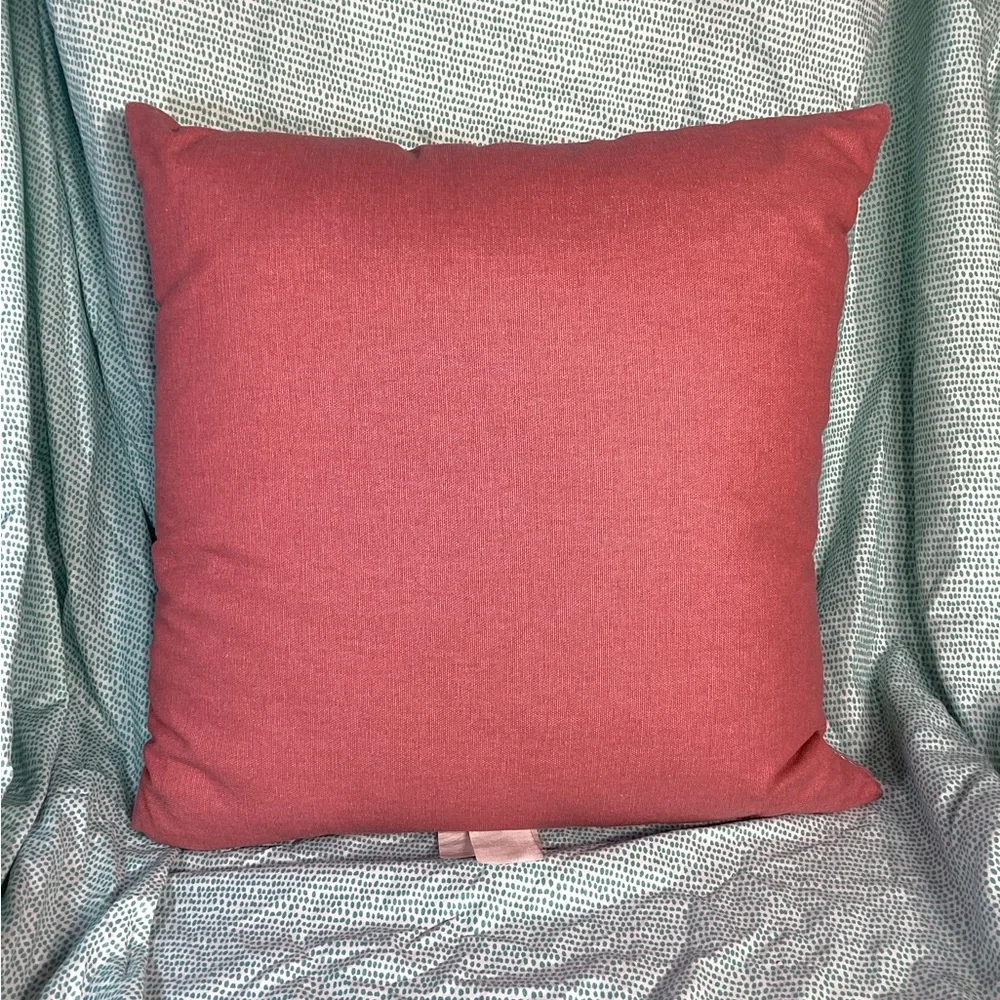 16X16 Metaphor Pink and White Throw Pillow